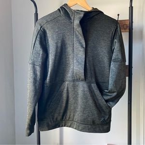 Adidas women’s heather green long sleeves 1/2 zip hooded pullover tops size S